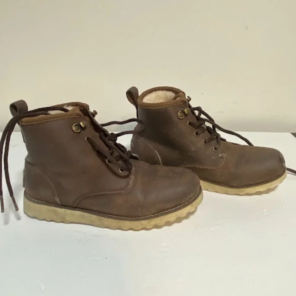 UGG Kesey Waterproof Leather Lace-Up Boots Size 4